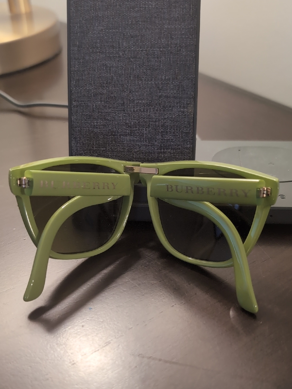 Burberry Green Folding Acetate Sunglasses